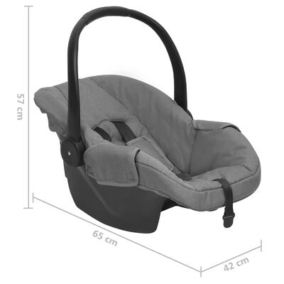 vidaXL Бебешко столче за кола, светлосиво, 42x65x57 см