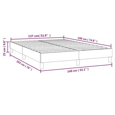 vidaXL Боксспринг рамка за легло розова 140x190 см кадифе