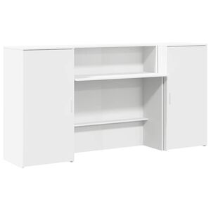 vidaXL Приемно бюро, бяло, 200x50x103,5 см, инженерно дърво