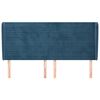 vidaXL Горна табла за легло с уши, тъмносиня, 203x23x118/128см, кадифе