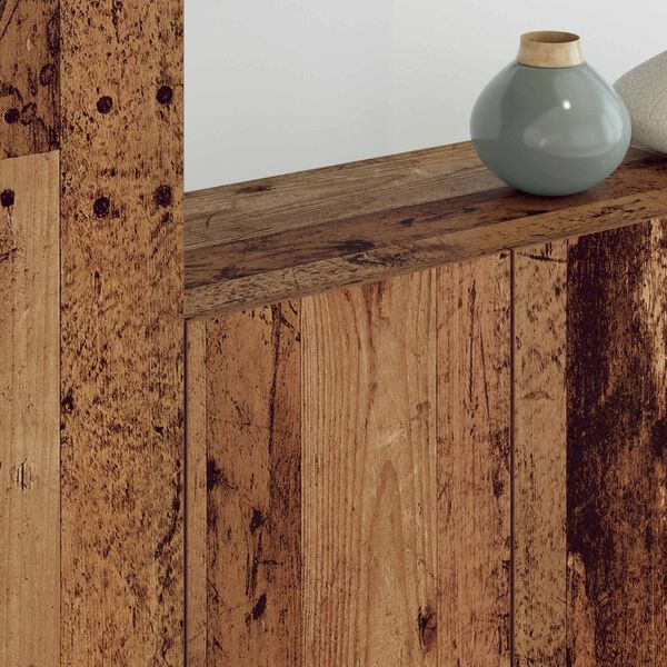 vidaXL Телевизионен стенен шкаф 5 pcs Старо дърво Инженерно дърво