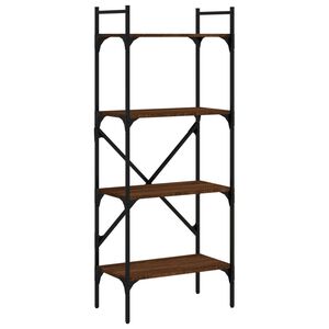 vidaXL Библиотека 4 рафта кафяв дъб 56x31,5x138,5 см инженерно дърво