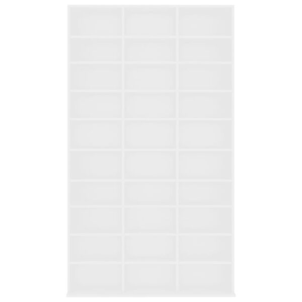 vidaXL Етажерка за компактдискове бяла 102x16x177,5 см инженерно дърво