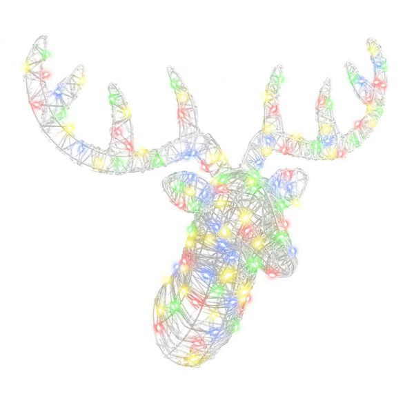 vidaXL Глава на елен цветно 68 x 36,5 x 62,5 см Акрил