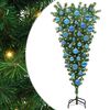 vidaXL Изкуствен обръщащ се коледен елхич с комплект топки 120 cm ПВЦ