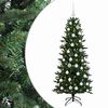 vidaXL Изкуствена коледна елха с топки 120 см 150 LED светодиода