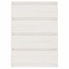 vidaXL Страничен шкаф, бял, 60x36x84 см, борово дърво масив
