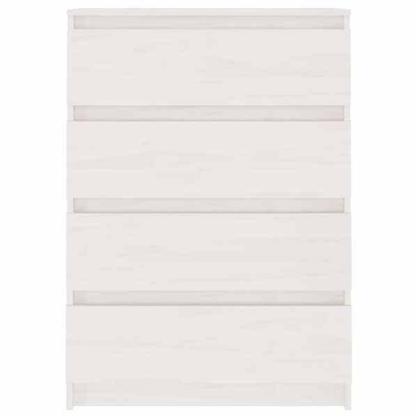 vidaXL Страничен шкаф, бял, 60x36x84 см, борово дърво масив