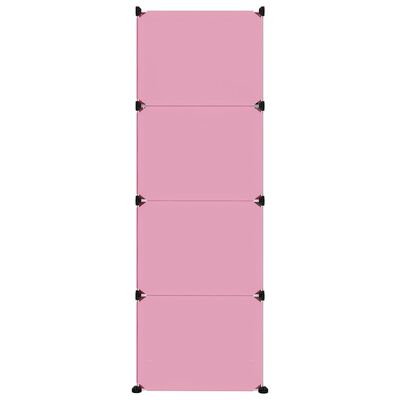 vidaXL Детски кубичен шкаф за съхранение с 12 куба, розов, PP