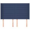 vidaXL Горна табла за легло с уши, синя, 147x16x118/128 см, плат