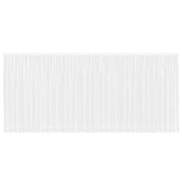 vidaXL Перде от дантела С завеси Флорален Бяло 200 x 900 см Полиестер