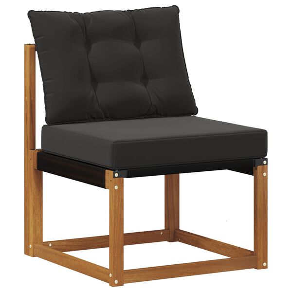 vidaXL Комплект дивани за открито 4 pcs Естествено и черно