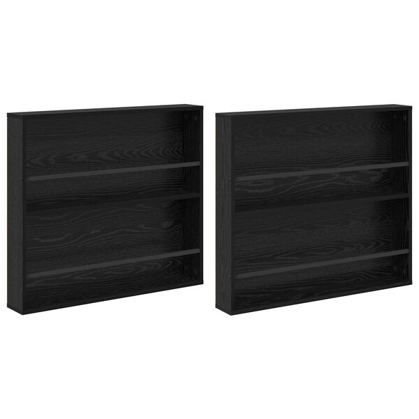 vidaXL Етажерка за списания с рафт 2 pcs Черния дъб 80 x 12 x 70 см