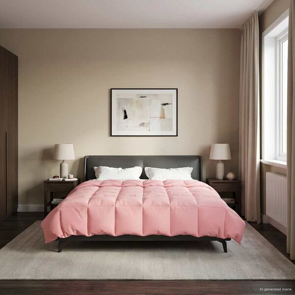 vidaXL Пълно годишно юрганче Патичено Розово 200 x 240 cm Микрофибър