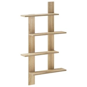 vidaXL Стенен рафт Дъб сонома 61 x 13,5 x 105 см Инженерна дървесина
