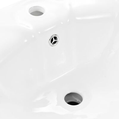 vidaXL Свободностояща мивка с пиедестал керамична бяла 580x510x200 мм