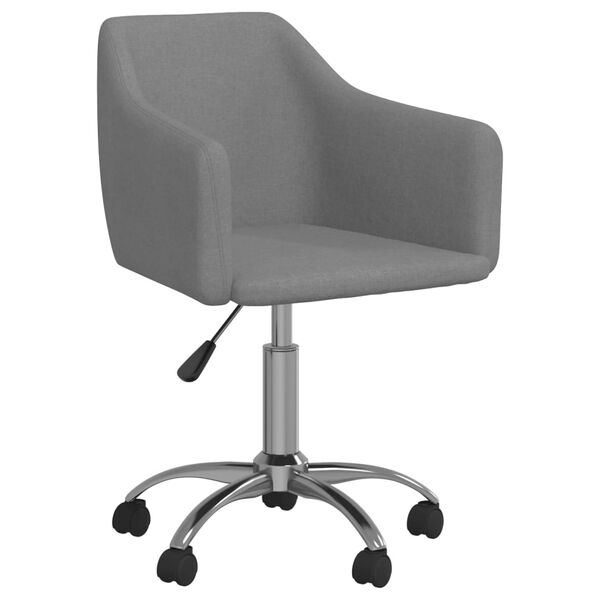 vidaXL Въртящи се трапезни столове, 6 бр, светлосиви, текстил