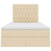 vidaXL Легло с място за съхранение и матрак Кремав 120 x 200 cm