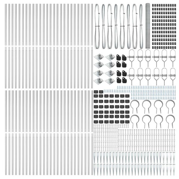 vidaXL Стълб за ограда. Сребрист 100 x 1,6 м (25 мм мрежа) Стомана