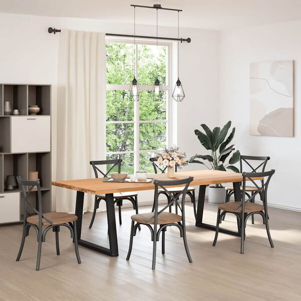 vidaXL Крака за трапезна маса, V-образни, 2 бр., черни, 70 x (72-73,3) см, стомана