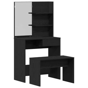 vidaXL Комплект тоалетно шкафче 2 бр. Черния дъб 74,5 x 40 x 141 cm