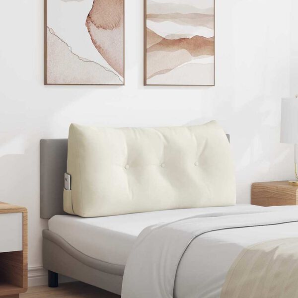 vidaXL Възглавница за гръб Крем 100 x 24 x 50 см Кадифе