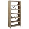 vidaXL Библиотека с 6 рафта, 80x30x170 см, акациево дърво масив
