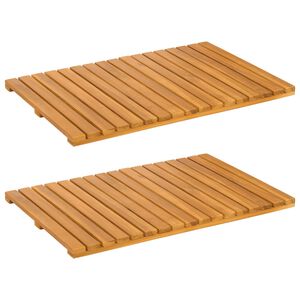vidaXL Постелка за баня Кафяво 60 x 40 cm Солидно акациево дърво
