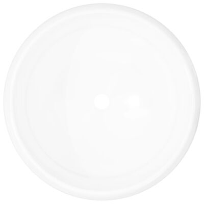 vidaXL Керамична мивка, кръгла, бяла, 40x15 см