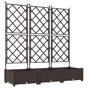 vidaXL Градинска саксия 3 pcs Кафяво 120 x 40 x 125,5 см Пластмаса