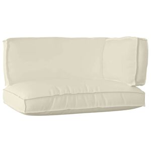 vidaXL Комплект възглавници за палет 3 pcs Крем Оксфордска тъкан