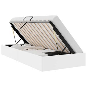vidaXL Легло с място за съхранение Чисто бяло 100 x 190 cm Изкуствена