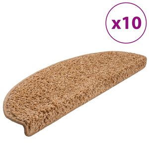 vidaXL Изтривалки за стълби, 10 бр., 65x21x4 см, бежови, полукръгли, големи