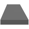vidaXL Окачени стенни рафтове, 4 бр, сив гланц, 120x23,5x3,8 см, МДФ