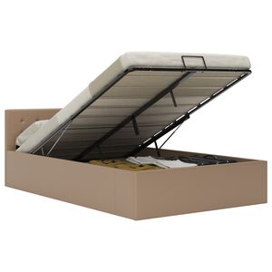 vidaXL Легло с повдигащ механизъм капучино изкуствена кожа 140x200 cм