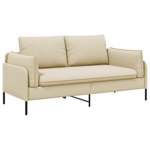 vidaXL Двуместна софа Кремаво 188 x 81 x 89 см Текстил