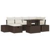 vidaXL Градински Софа Комплект 7 pcs Кафяво полиратан