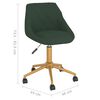 vidaXL Въртящи се трапезни столове, 4 бр, тъмнозелени, кадифе