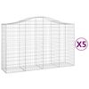 vidaXL Габионни кошници арка 5 бр 200x50x120/140см поцинковано желязо