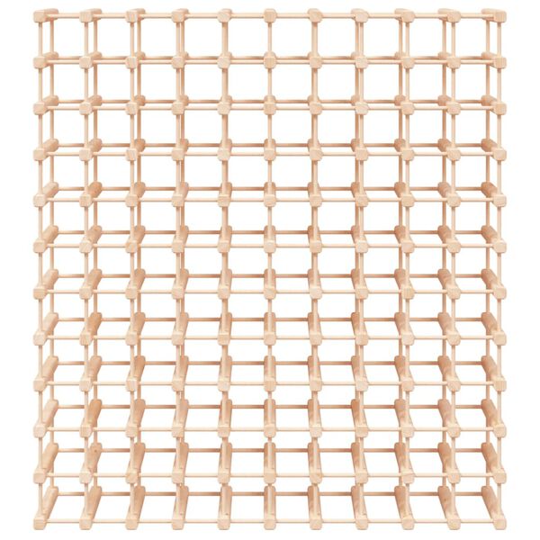 vidaXL Поставка за вино за 120 бутилки 112,5x23x123,5 см бор масив