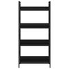 vidaXL Библиотека с 4 рафта, черна, 60x27,6x124,5 см, инженерно дърво