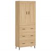 vidaXL Висок шкаф, дъб сонома, 69,5x34x180 см, инженерно дърво