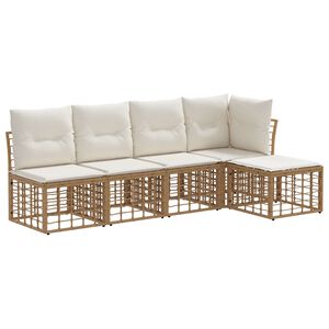 vidaXL Комплект дивани за открито 2 pcs Натурално Полиестер