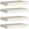 vidaXL Окачени стенни рафтове, 4 бр, дъб и бял, 40x23,5x3,8 см, МДФ