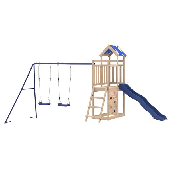 vidaXL Комбинирано детско съоръжение за игра на открито, бор масив