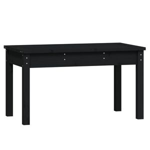 vidaXL Градинска пейка, черна, 80x44x45 см, борово дърво масив