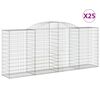 vidaXL Габионни кошници арка 25 бр 300x50x120/140см поцинковано желязо