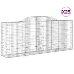 vidaXL Габионни кошници арка 25 бр 300x50x120/140см поцинковано желязо