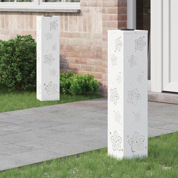 vidaXL Соларна LED светлина за пътека 2 pcs Бяло