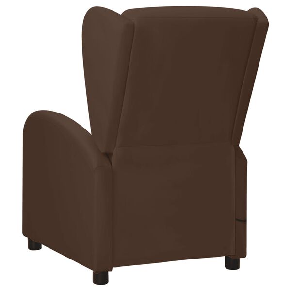 vidaXL Wingback масажен стол, кафяв, изкуствена кожа